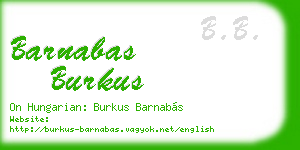barnabas burkus business card